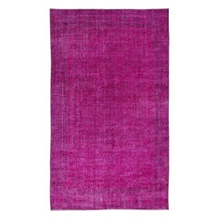 Tappeto rosa 5.2x8.4 Ft dalla Turchia, grande 4 interni moderni, tappeto floreale fatto a mano