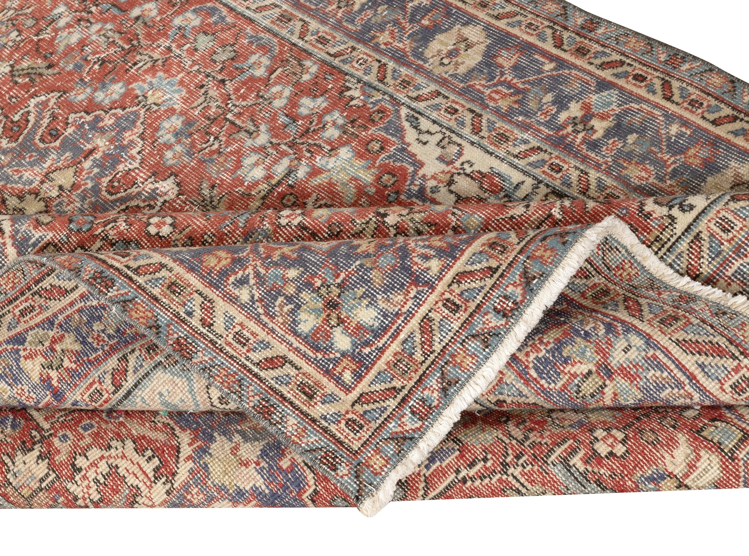 5.2x8.4 Ft Traditionelle handgefertigte türkische Vintage-Teppich für Wohnzimmer oder Schlafzimmer (Rustikal) im Angebot