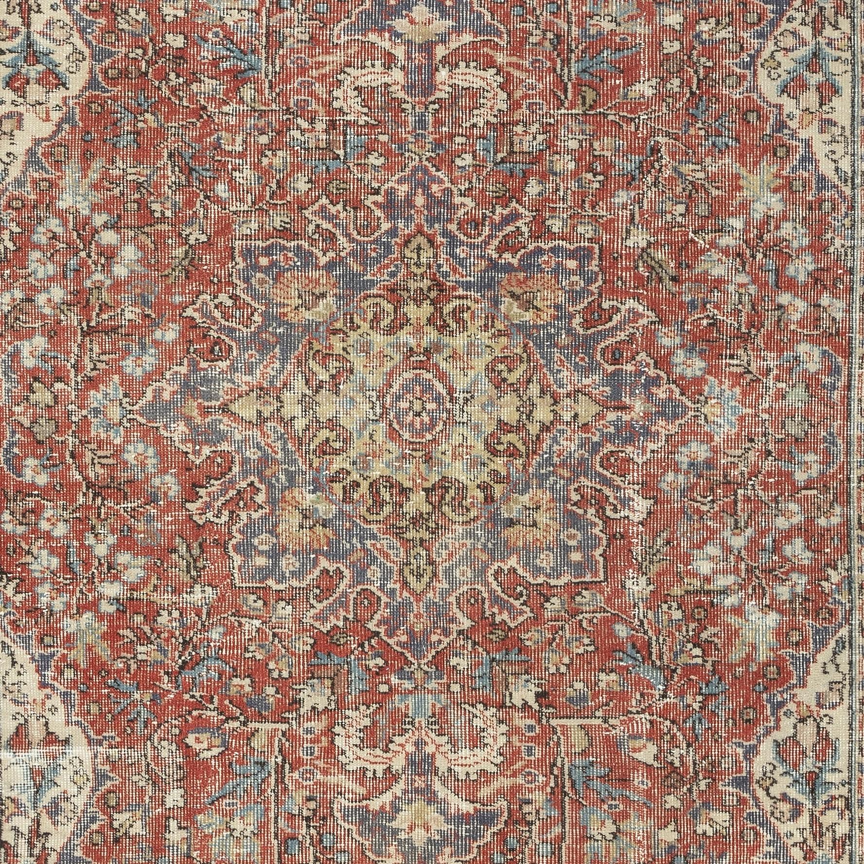 5.2x8.4 Ft Traditionelle handgefertigte türkische Vintage-Teppich für Wohnzimmer oder Schlafzimmer (Türkisch) im Angebot