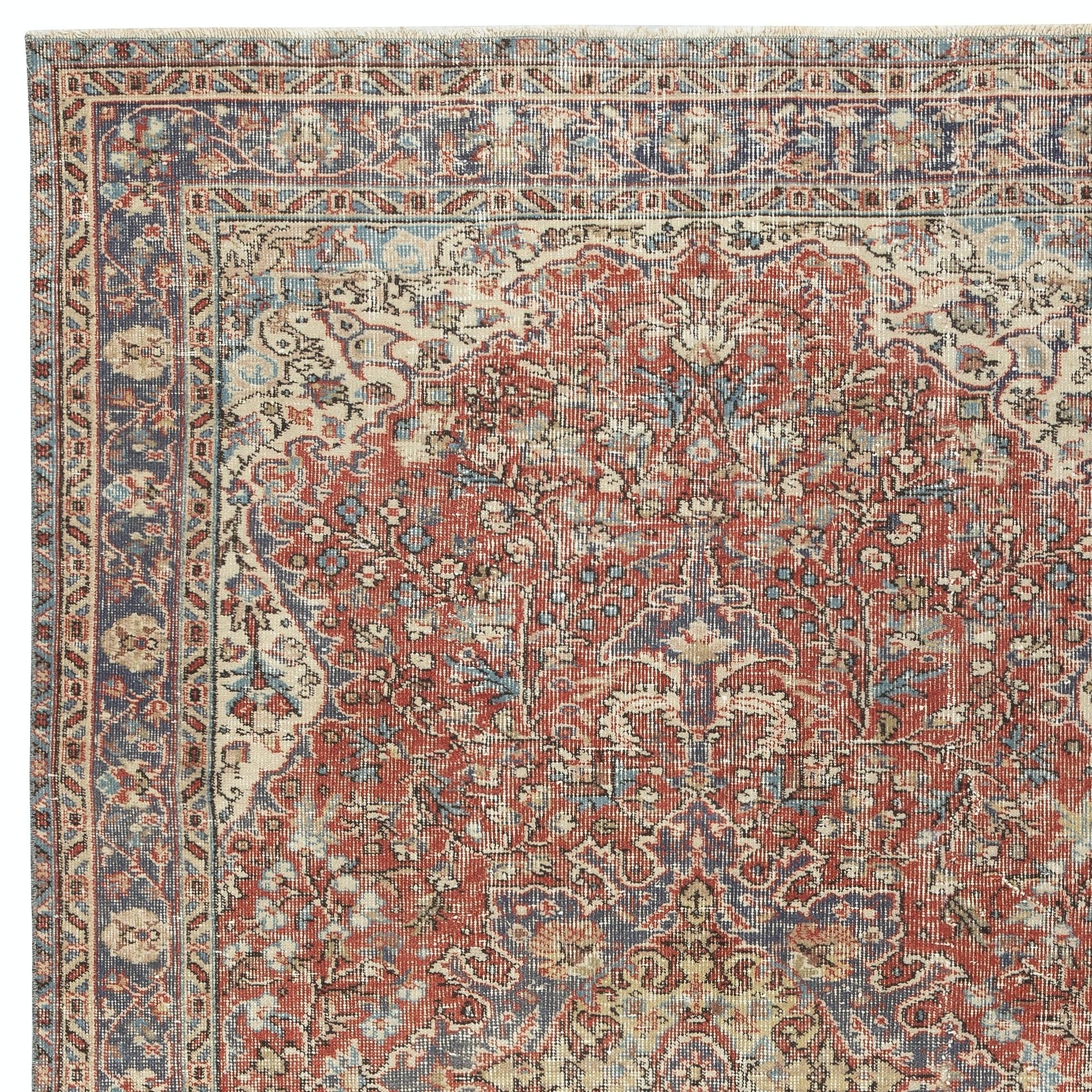 5.2x8.4 Ft Traditionelle handgefertigte türkische Vintage-Teppich für Wohnzimmer oder Schlafzimmer (Handgeknüpft) im Angebot