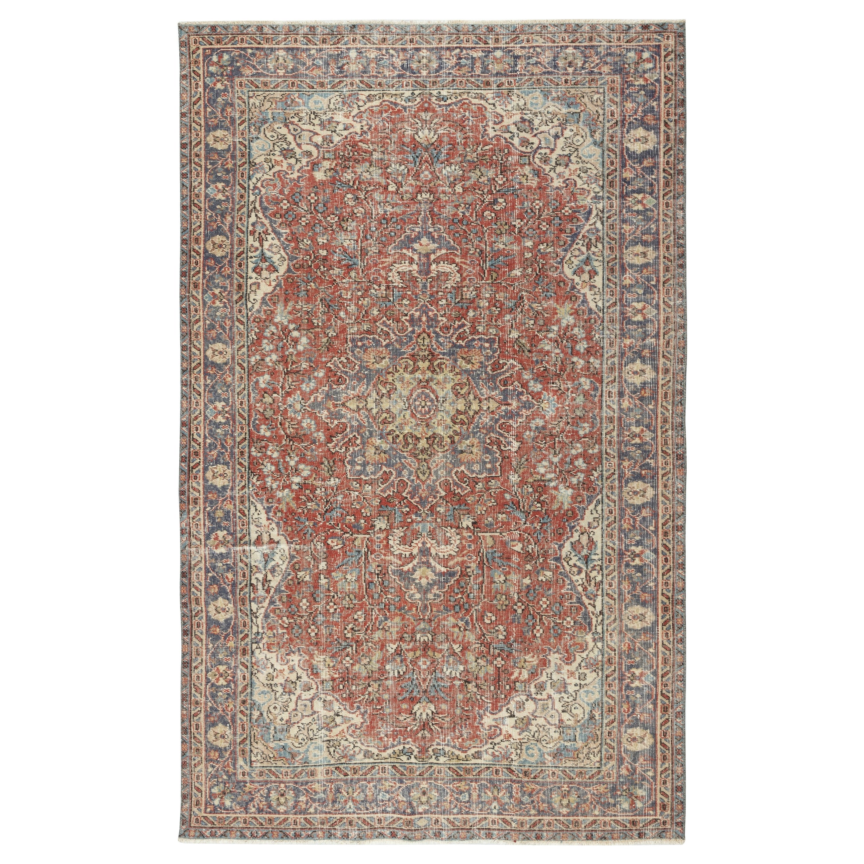 5.2x8.4 Ft Traditionelle handgefertigte türkische Vintage-Teppich für Wohnzimmer oder Schlafzimmer