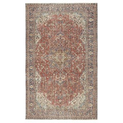 5.2x8.4 Ft Traditional Handmade Turkish Vintage Rug for Living Room or Bedroom
