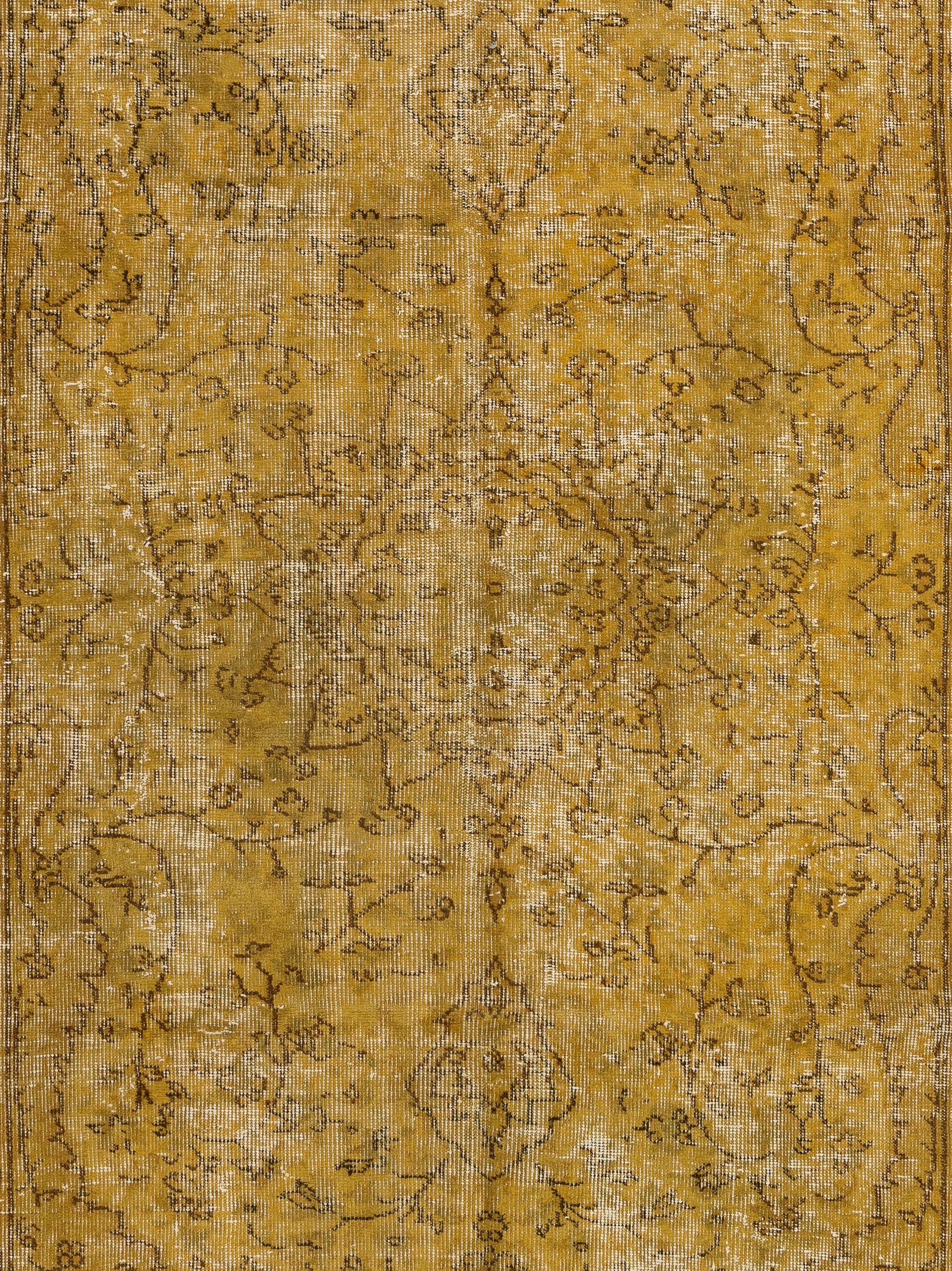 5.2x8.5 Ft Hand-Made Vintage Turkish Area Rug in Gelb 4 Modern Interiors (Türkisch) im Angebot