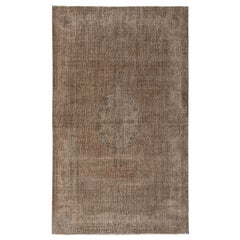 5.2x8.6 Ft Vintage Handmade Türkisch Teppich Overdyed in Braun für moderne Innenräume