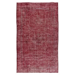 Tapis turc vintage fait main teinté à la main rouge, tapis de Saloon, décoration intérieure de 5,2 x 8,7 m