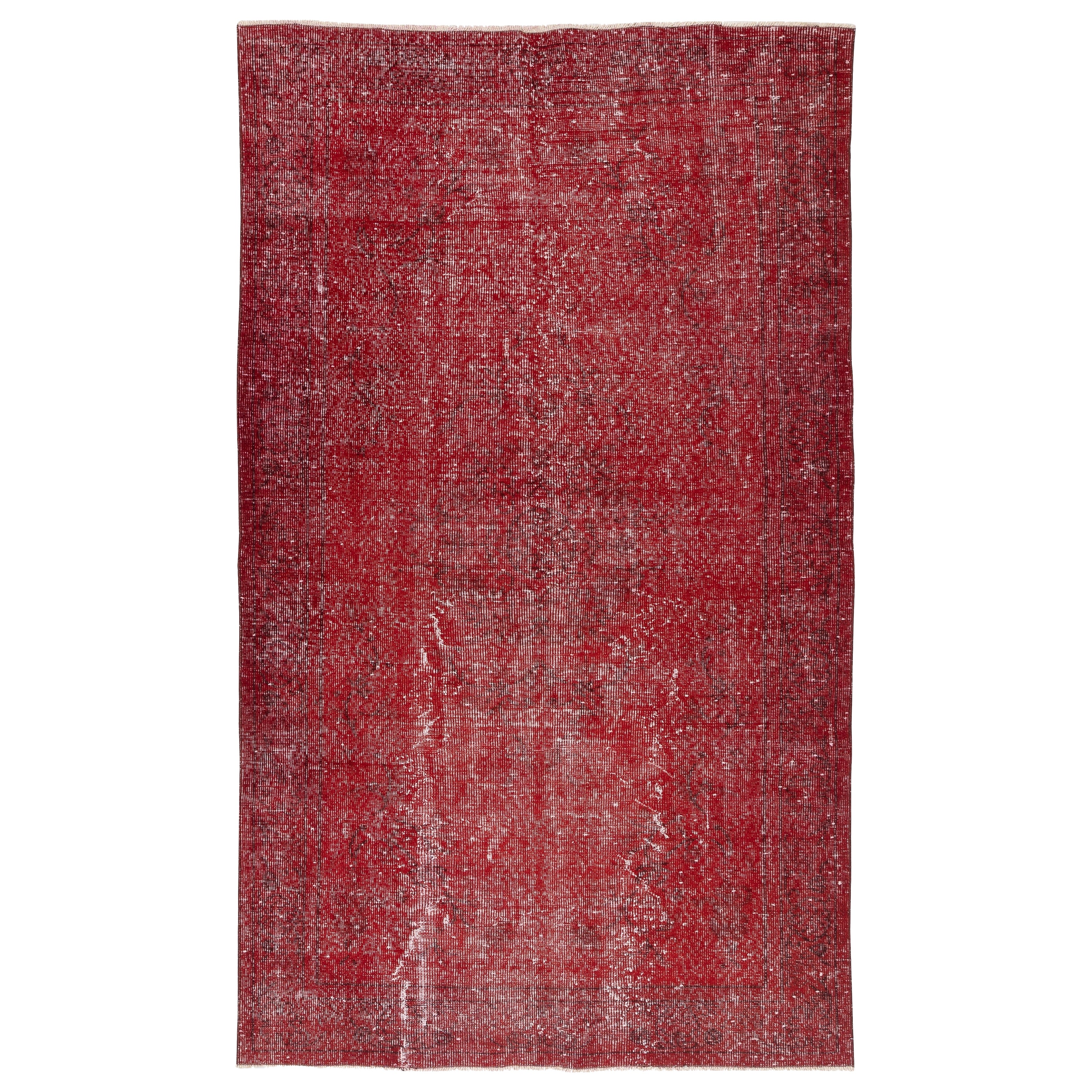 Alfombra turca roja de 1,5 x 2,7 m para dormitorio. Alfombra vintage hecha a mano para el salón