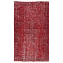 Alfombra turca roja de 1,5 x 2,7 m para dormitorio. Alfombra vintage hecha a mano para el salón