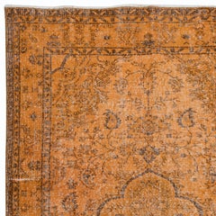 5.2x8.8 Ft Vintage Orange Area Rug, Handwoven and Handknotted in Turkey