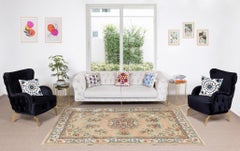 5.2x8.9 Ft Vintage Handmade Art Deco Chinese Design Wool Rug for Home & Office