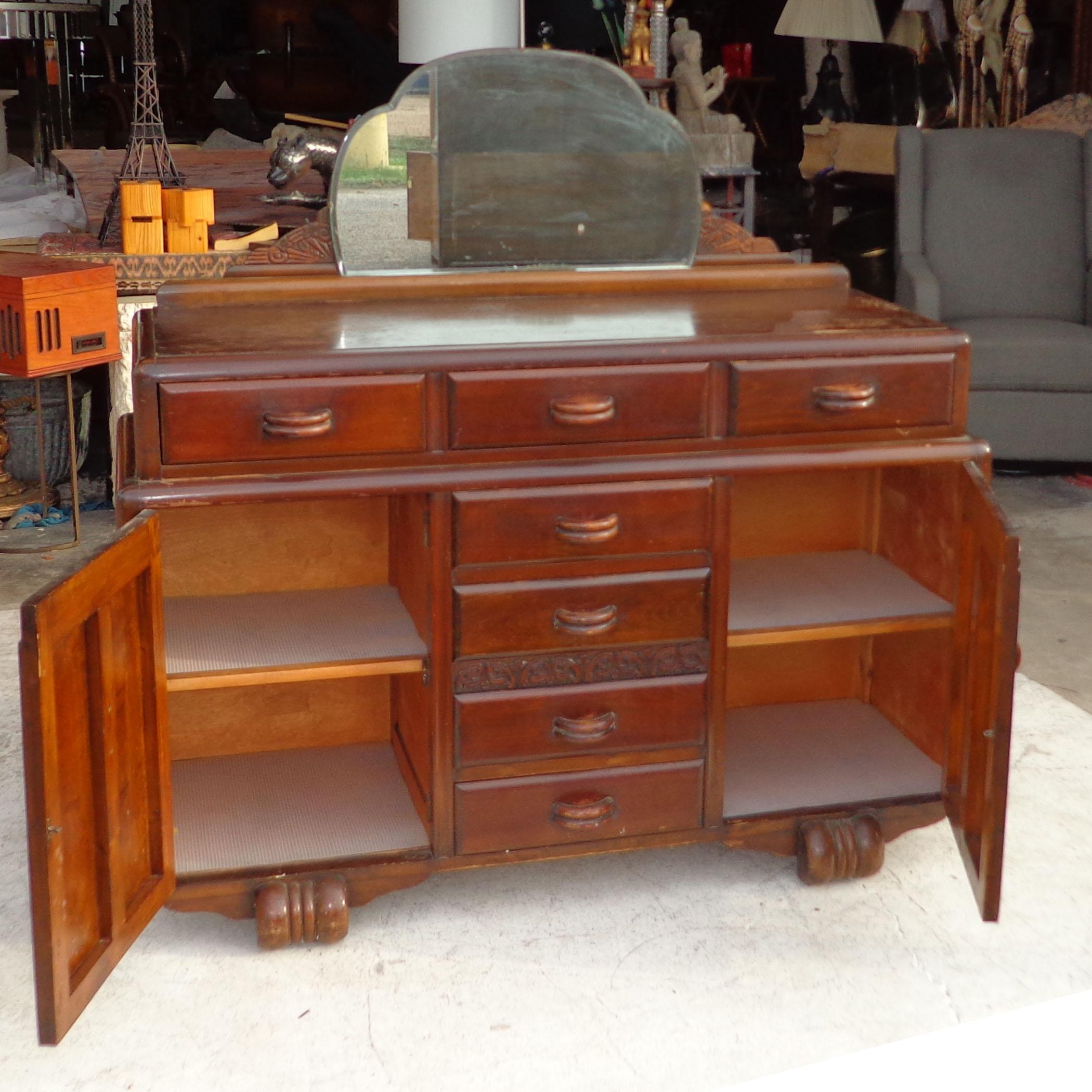 North American Antique Art Deco Sideboard For Sale