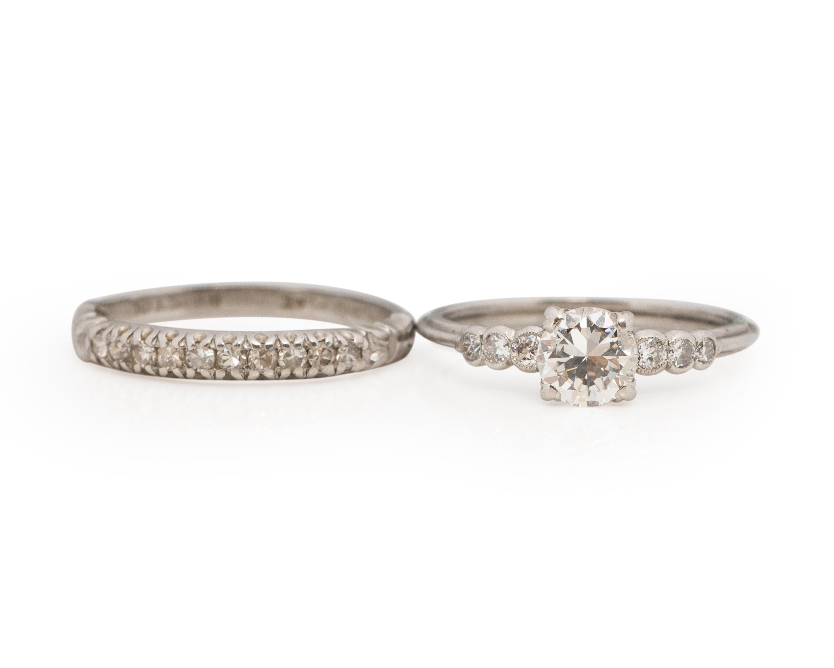 Women's .53 Carat Art Deco Diamond Platinum Engagement Ring For Sale