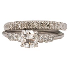 Vintage .53 Carat Art Deco Diamond Platinum Engagement Ring