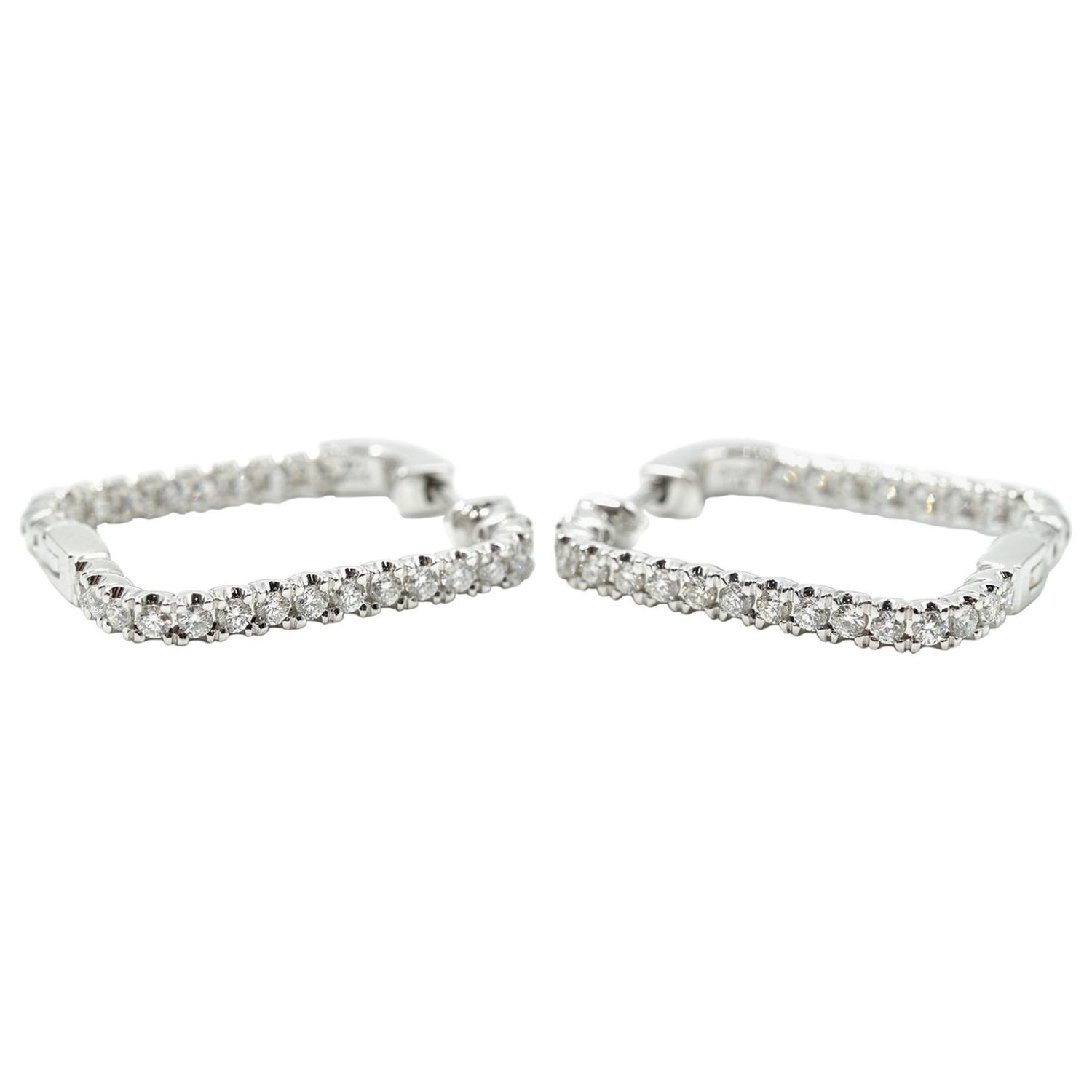 53 Carat Diamond 14 Karat White Gold Square Earring 53 Carat Diamond 14 Karat White Gold Square Earring
