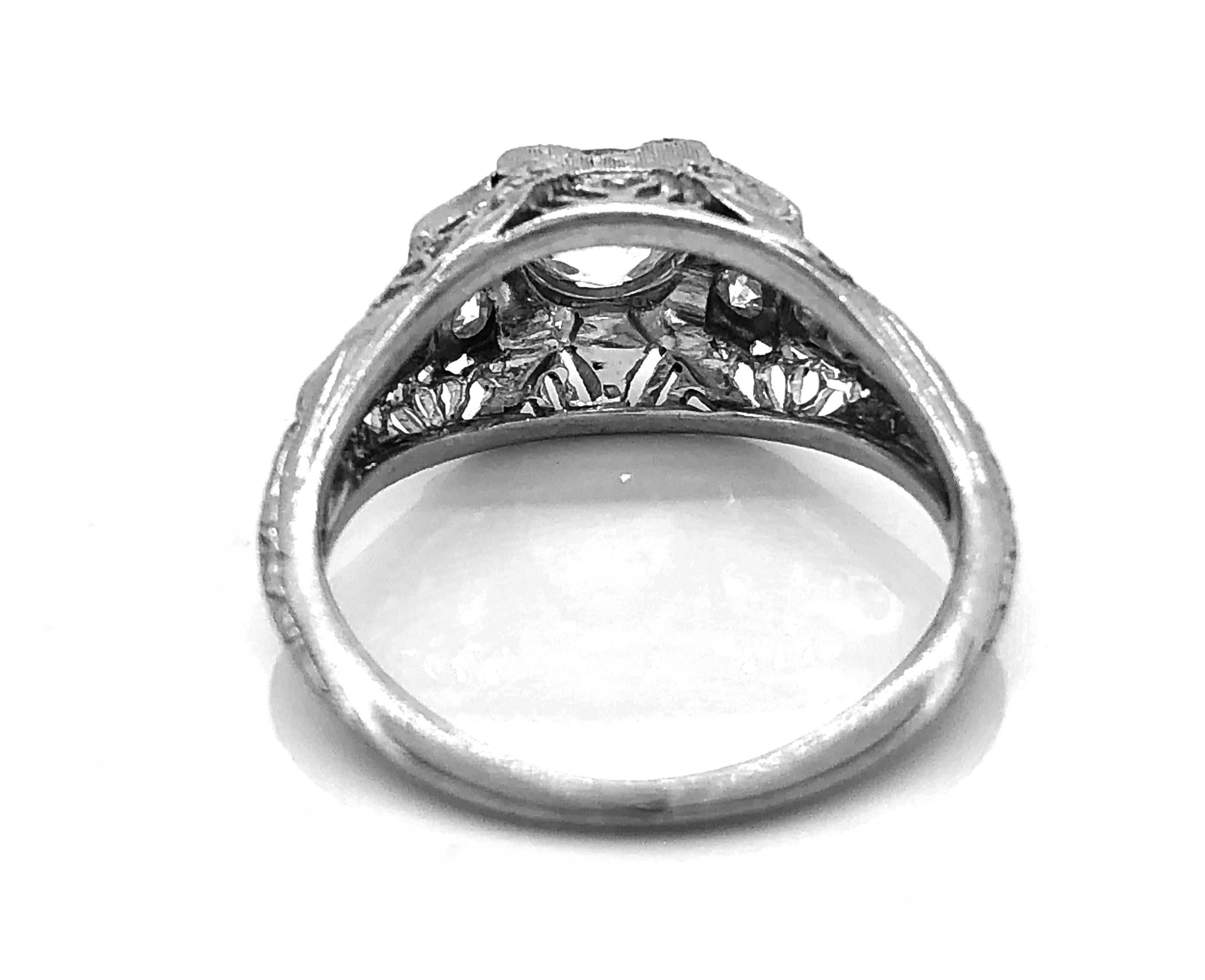 .53 Carat Diamond Platinum Engagement Ring Art Deco by S. Kind & Son In Excellent Condition For Sale In Tampa, FL