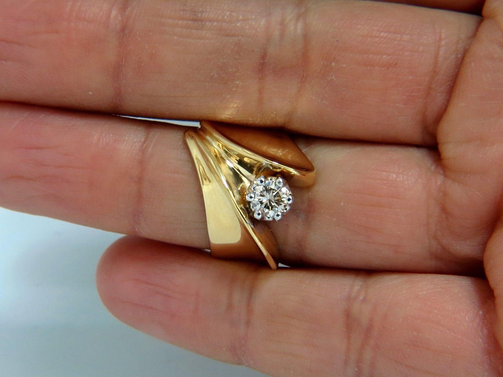 .53 Carat Natural Fancy Light Brown Diamond ring 14 Karat Bypass Deco In New Condition For Sale In New York, NY