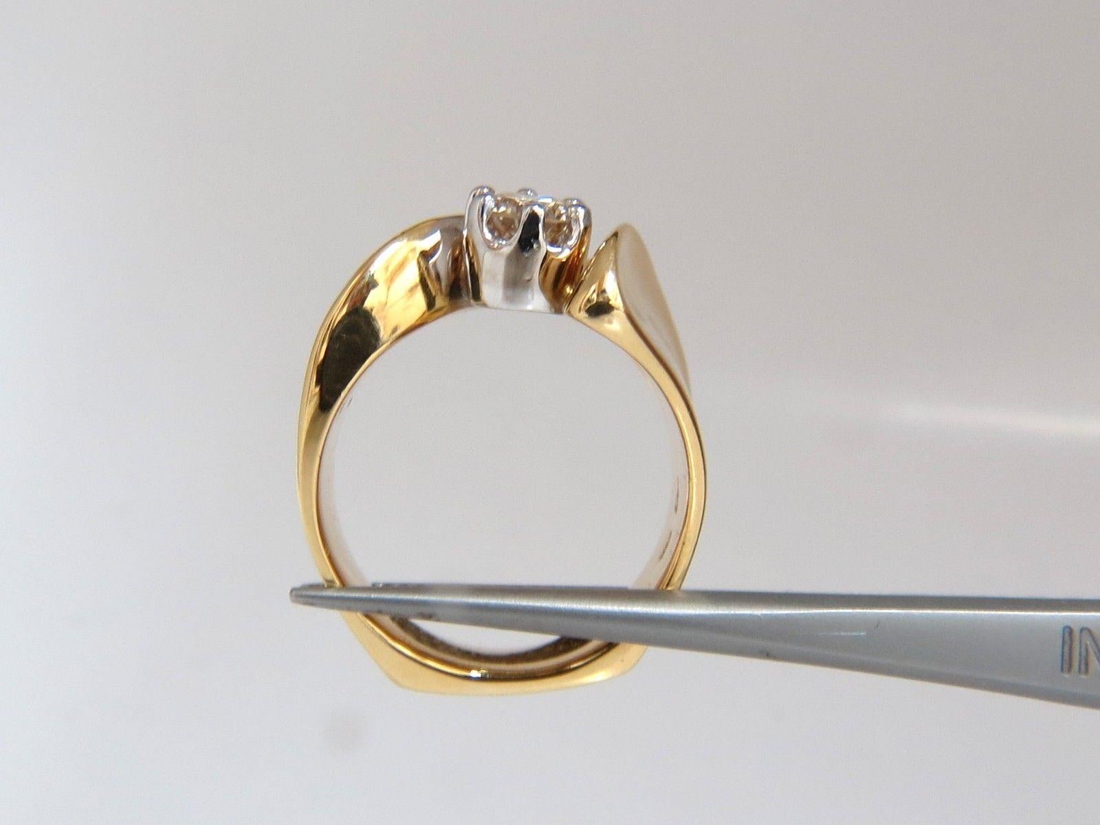 Women's or Men's .53 Carat Natural Fancy Light Brown Diamond ring 14 Karat Bypass Deco For Sale