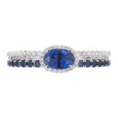 .53 Carat Oval Sapphire Diamond Engagement Ring