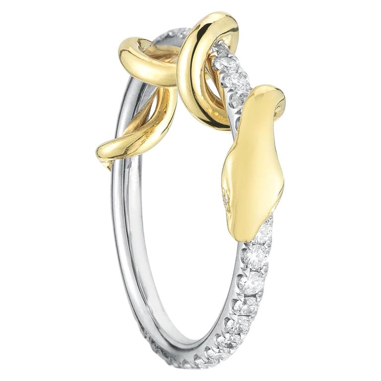 Pavé diamond articulated snake ring