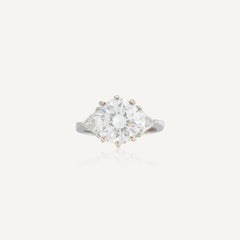 5.3 Carat Round Brilliant Statement Brilliant  / J color VS  Gold Diamond Ring