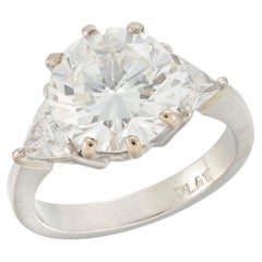 5.3 Carat Round Brilliant Statement Brilliant  / J color VS  Gold Diamond Ring