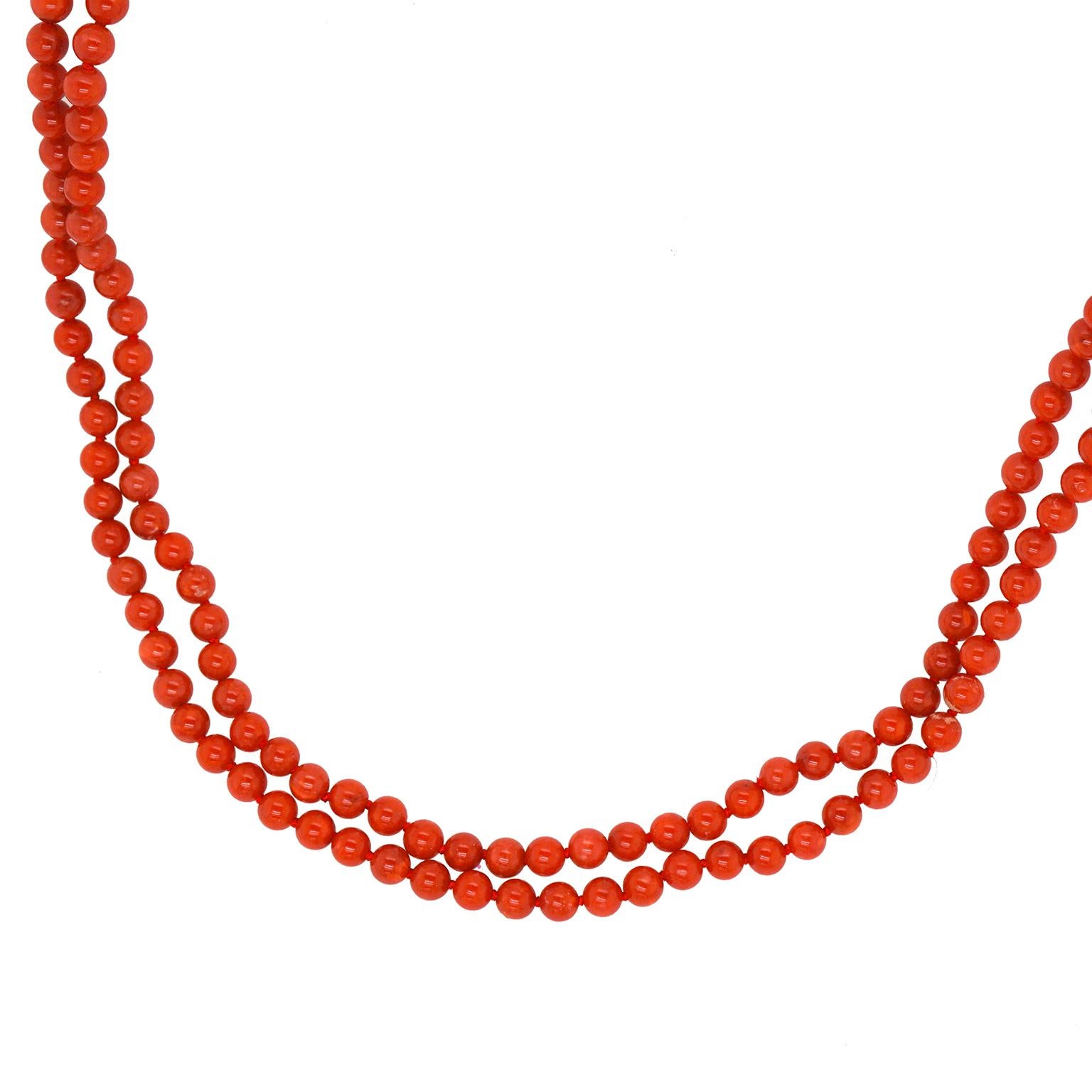 Bead 53 Inch Strand of Natural Coral