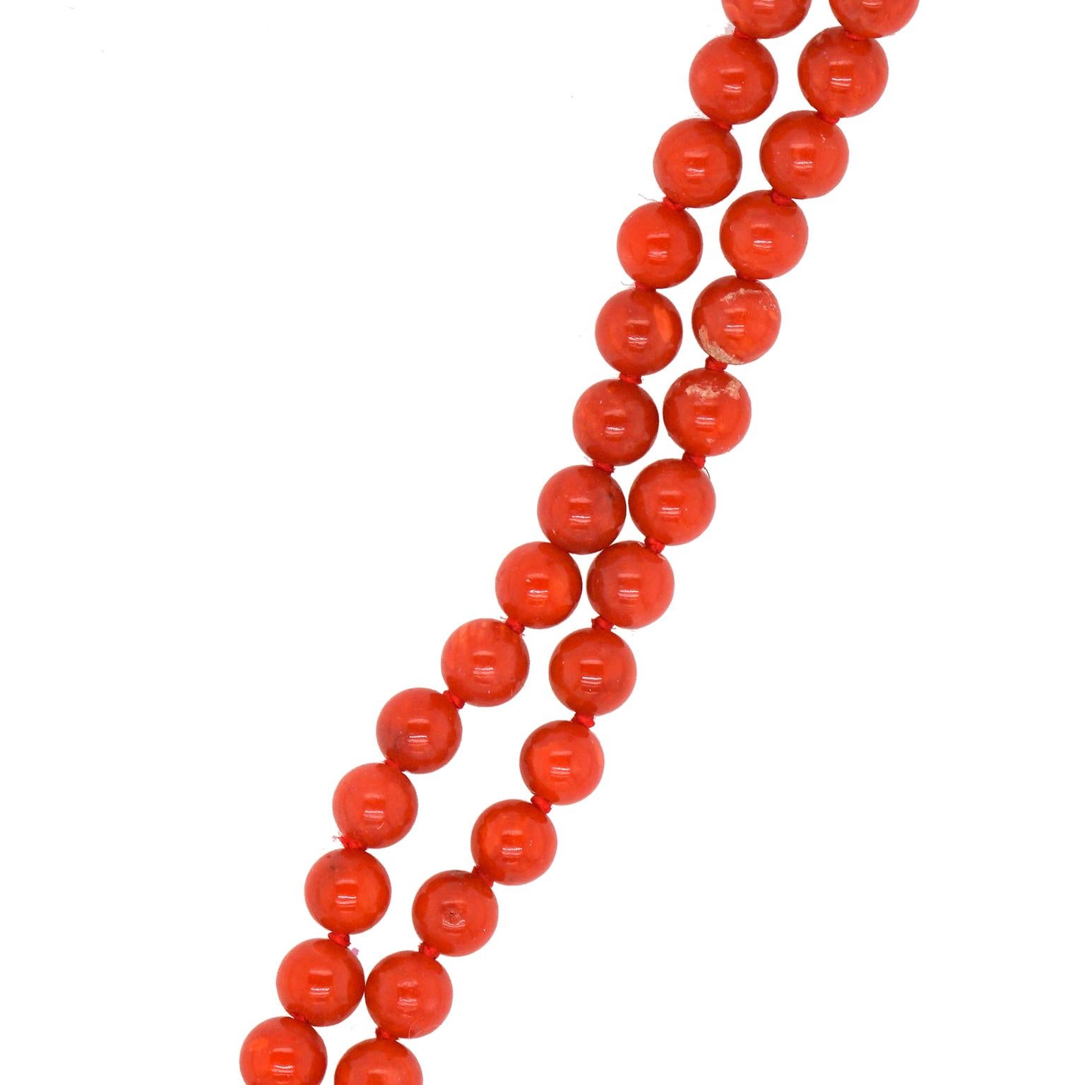 Women's or Men's 53 Inch Strand of Natural Coral