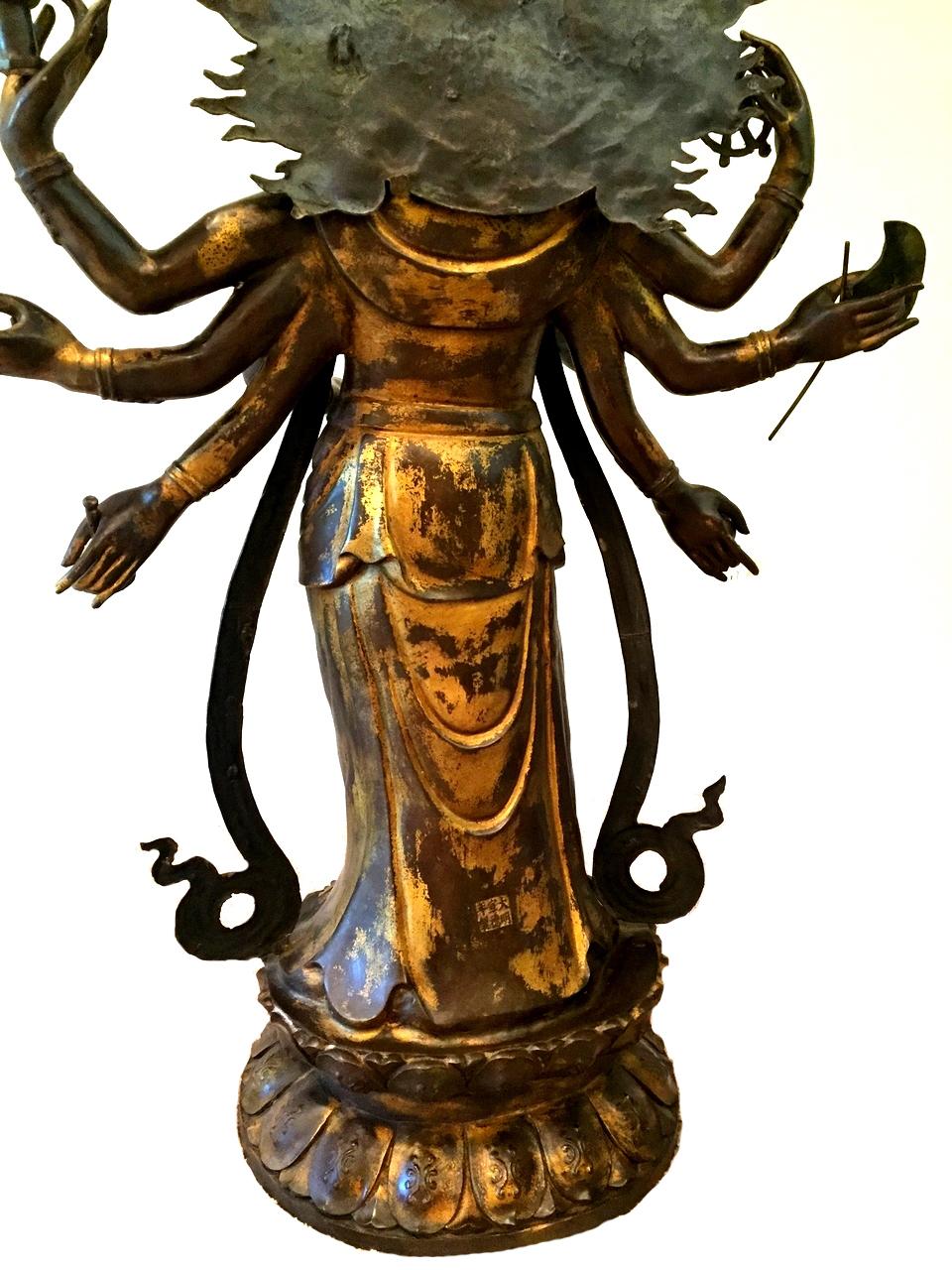 Gilded Bronze Tibetan Multi Armed Avalokitesvara Statue 53