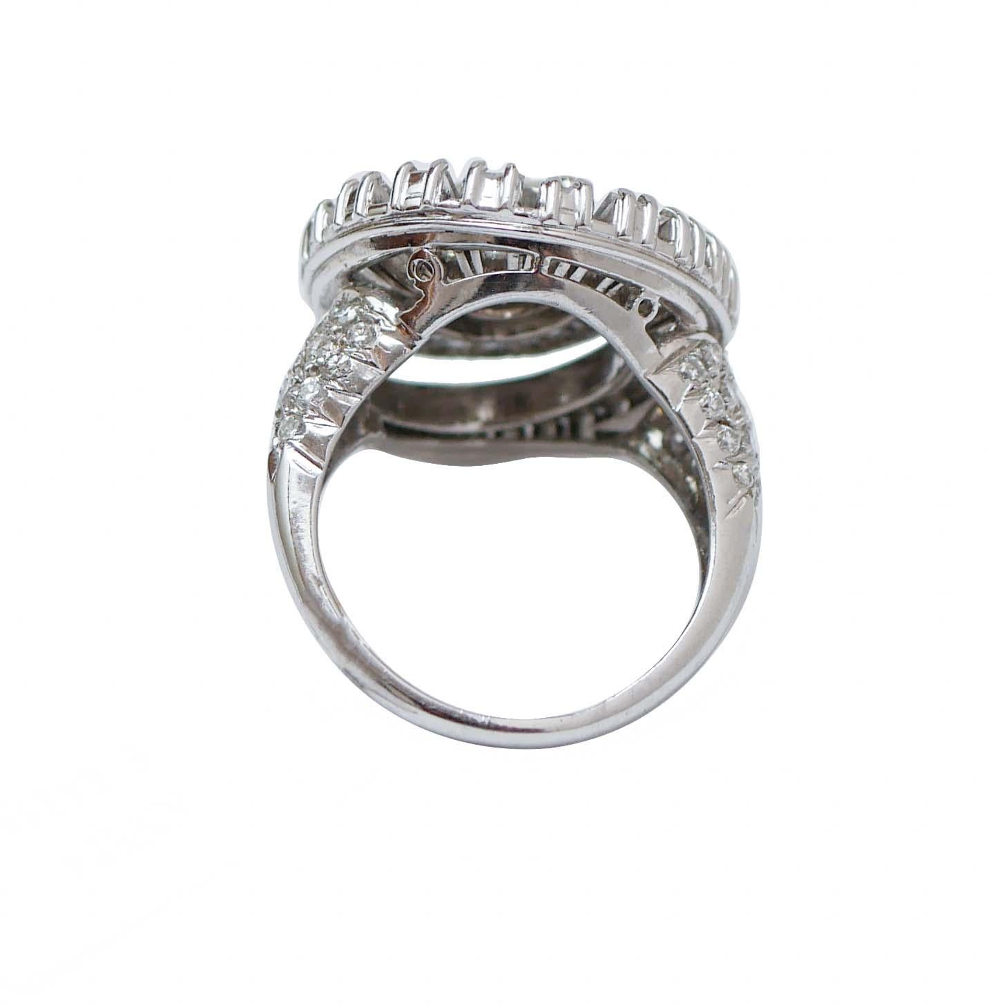 Diamantes de 5,30 quilates, Diamantes, Anillo de platino. Retro