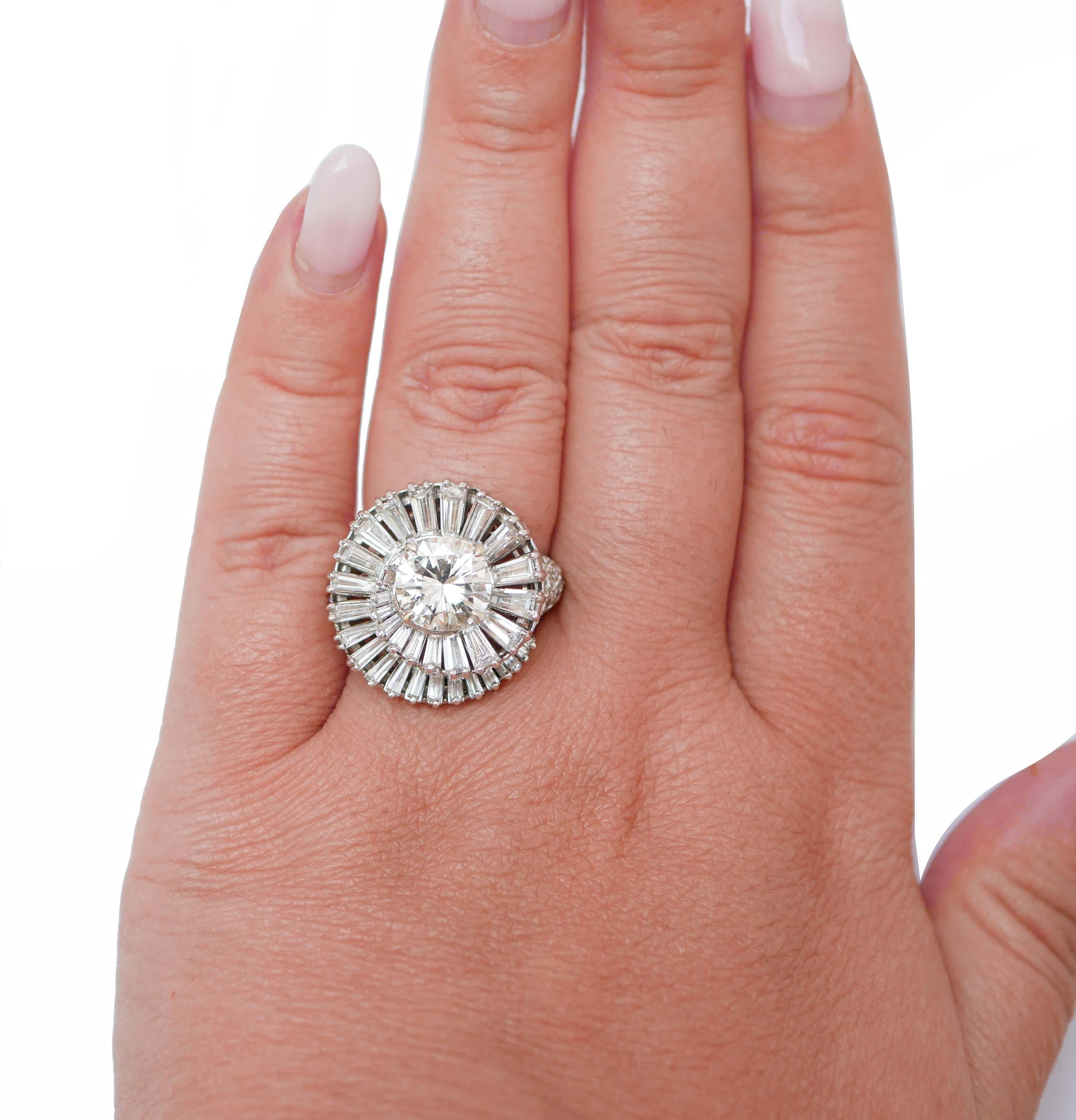 Diamantes de 5,30 quilates, Diamantes, Anillo de platino. Corte mixto