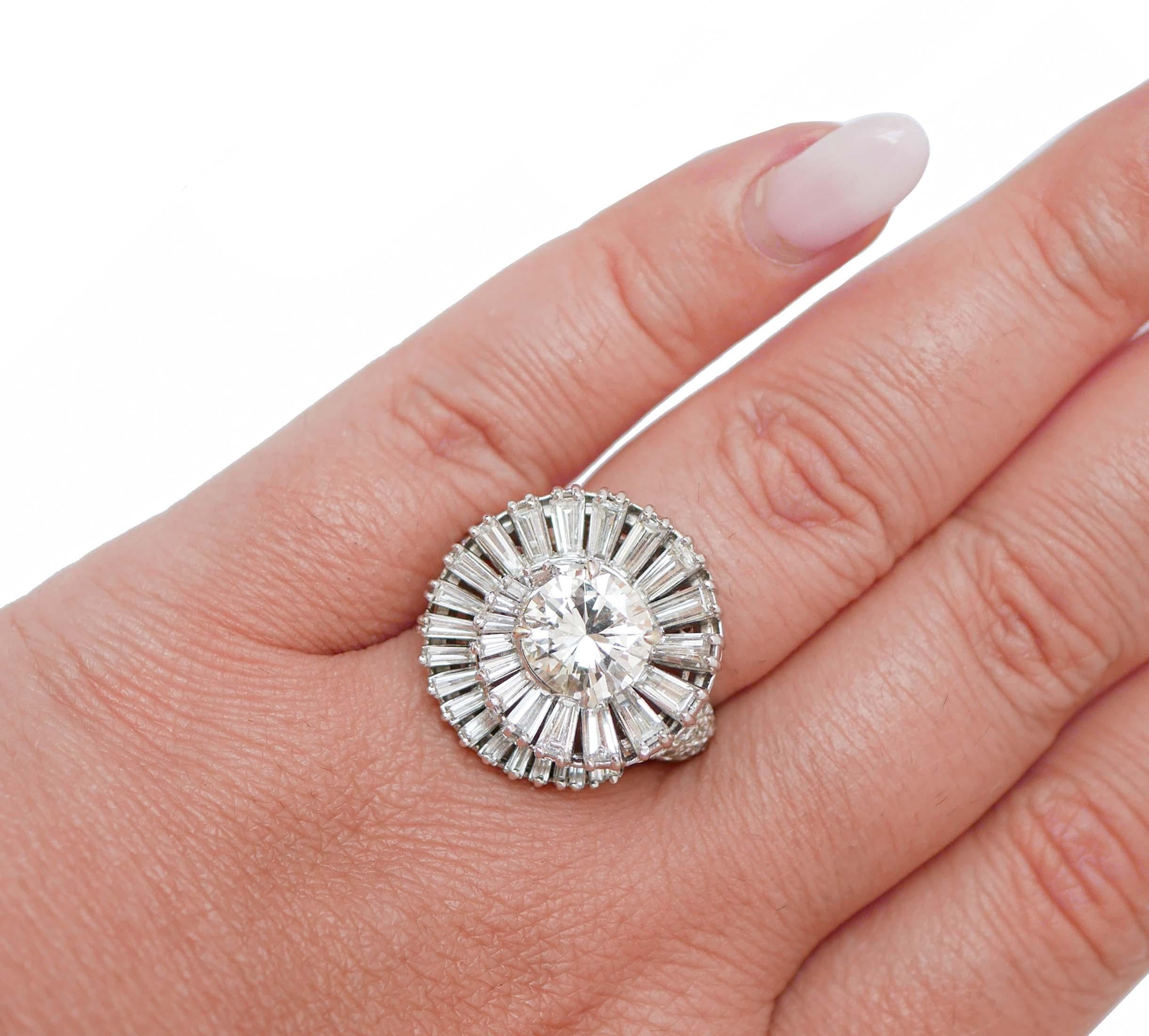 Diamantes de 5,30 quilates, Diamantes, Anillo de platino. en Bueno Estado en Marcianise, Marcianise (CE)