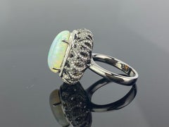 5.30 Carat Ethiopian Opal and Diamond Cocktail Ring