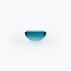 Indicolite Tourmaline Ring Gem 5.30 Carat Emerald Cut