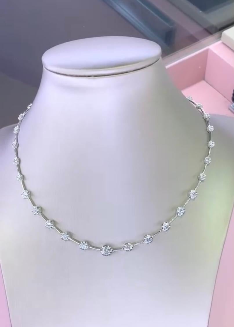 Collier en or 18 carats avec diamants naturels de 5,30 carats Neuf - En vente à Massafra, IT