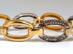5.30 Carat Natural Fancy Yellow and Brown Diamond Link Bracelet 14 Karat*
