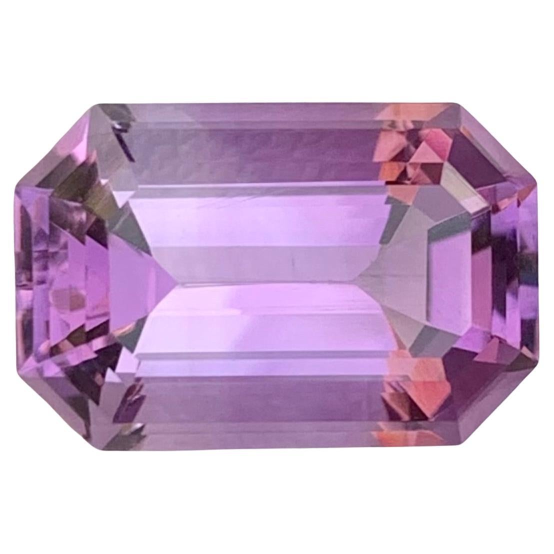 5.30 Carat Natural Loose Amethyst Emerald Shape Gemstone For Sale