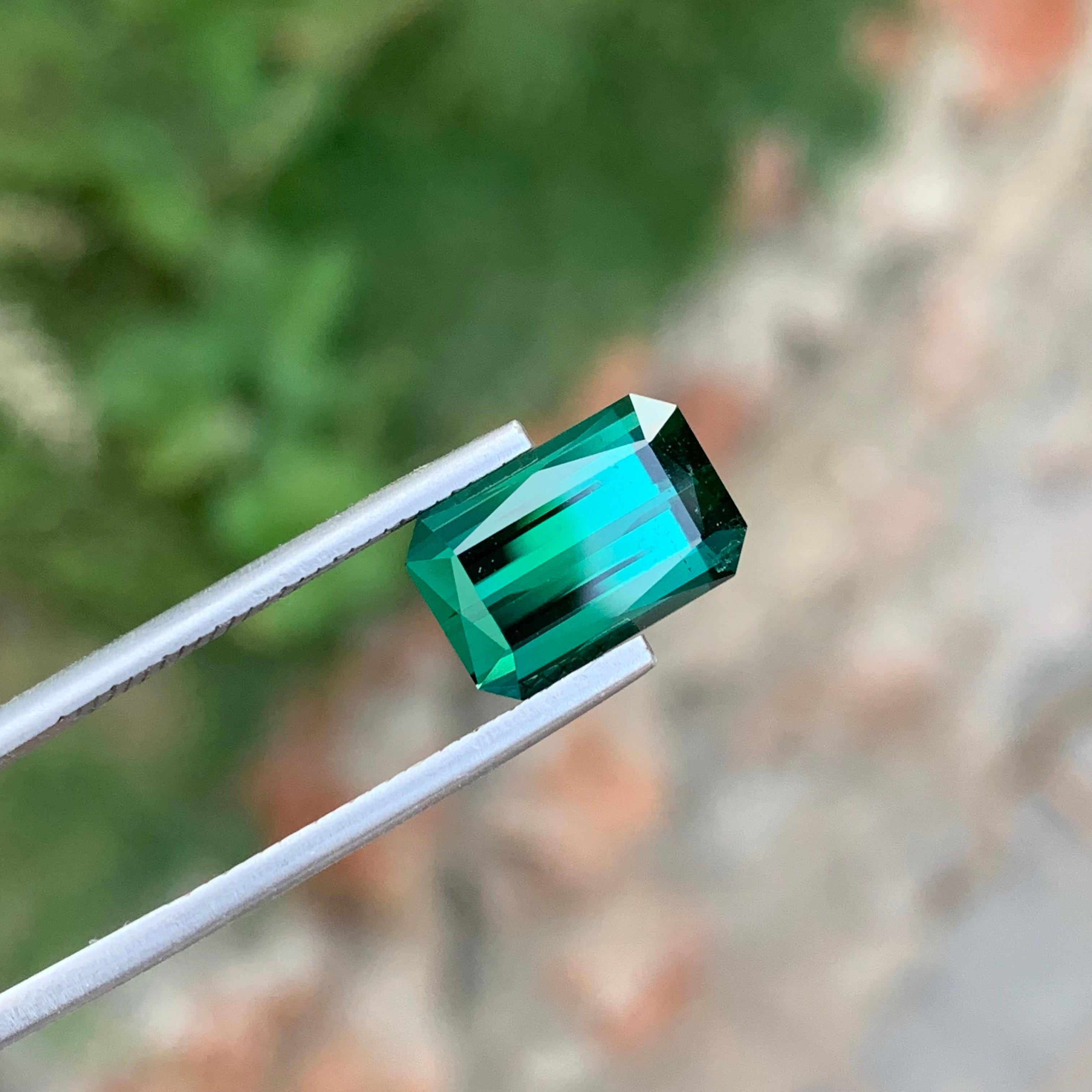5.30 Karat natürlicher loser, mehrfarbiger Turmalin in Smaragdform für Schmuck im Angebot 4