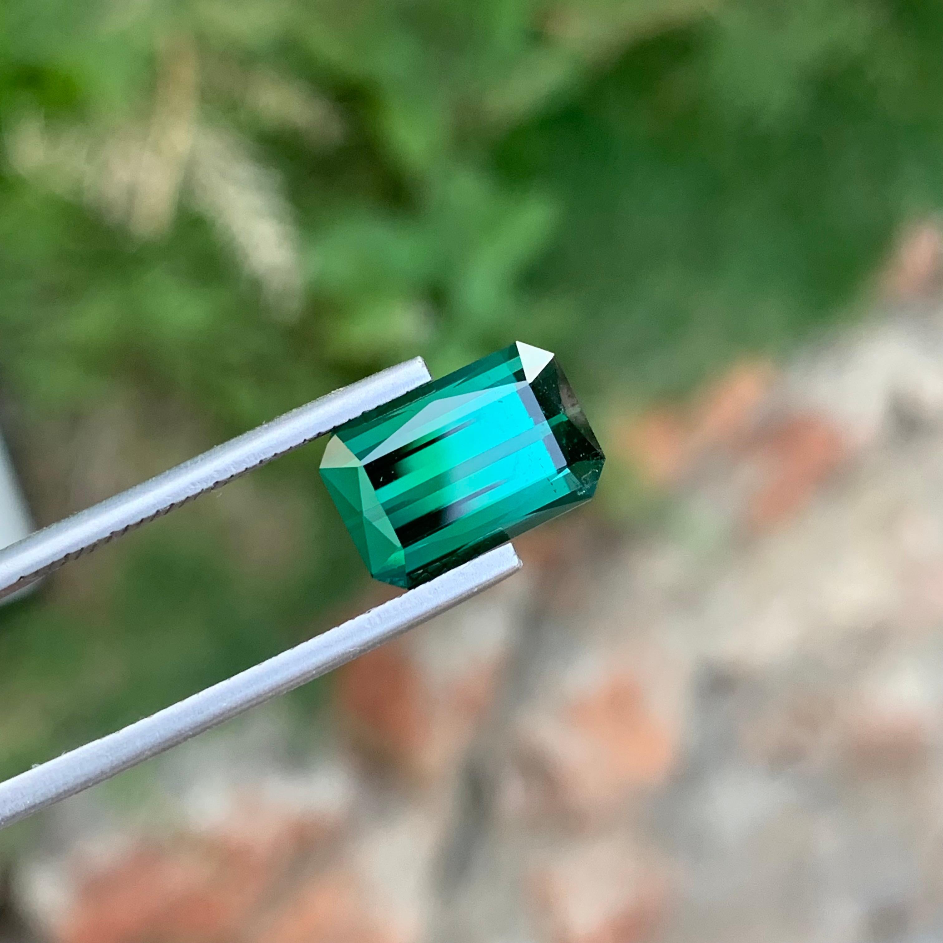 5.30 Karat natürlicher loser, mehrfarbiger Turmalin in Smaragdform für Schmuck im Angebot 5
