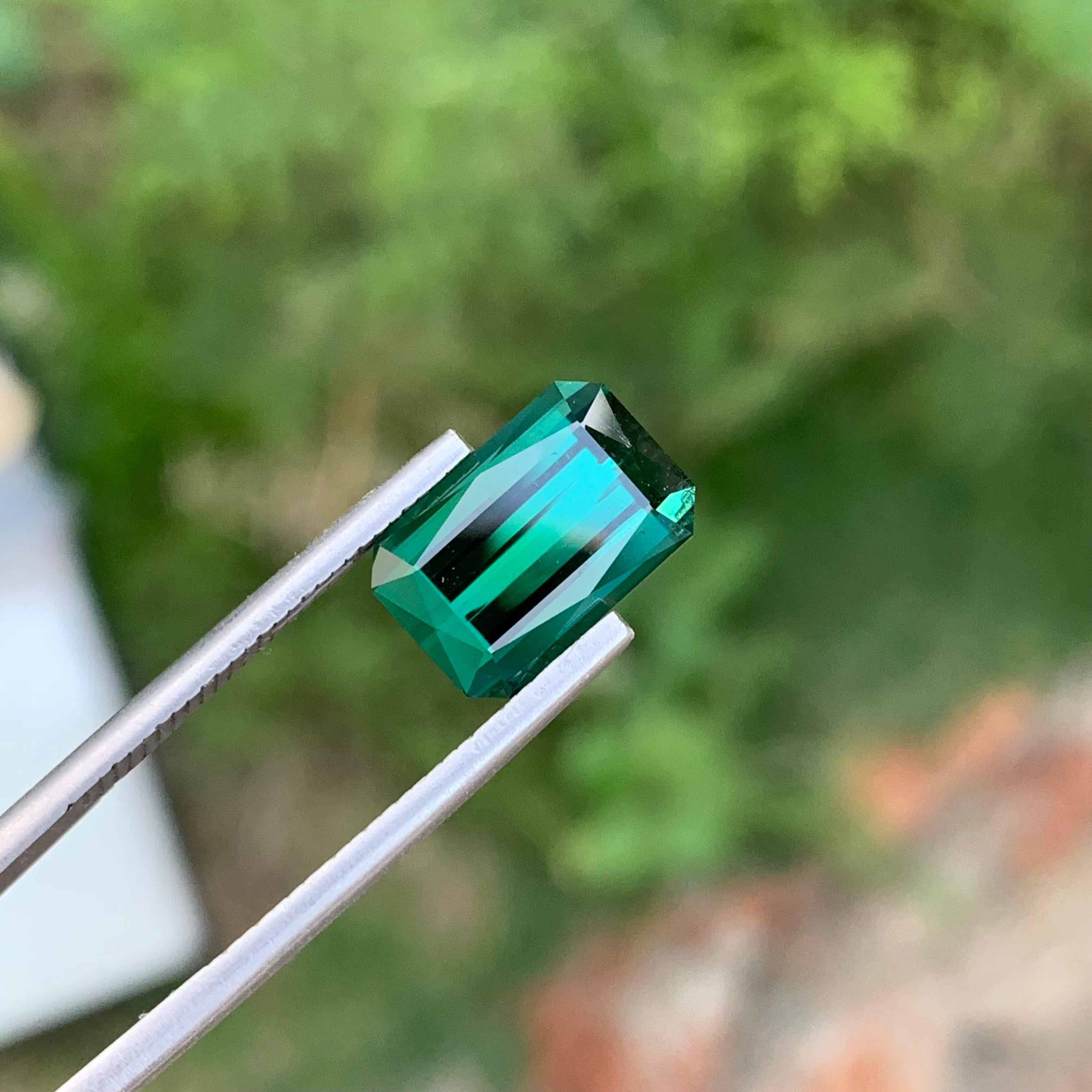 5.30 Karat natürlicher loser, mehrfarbiger Turmalin in Smaragdform für Schmuck im Angebot 2