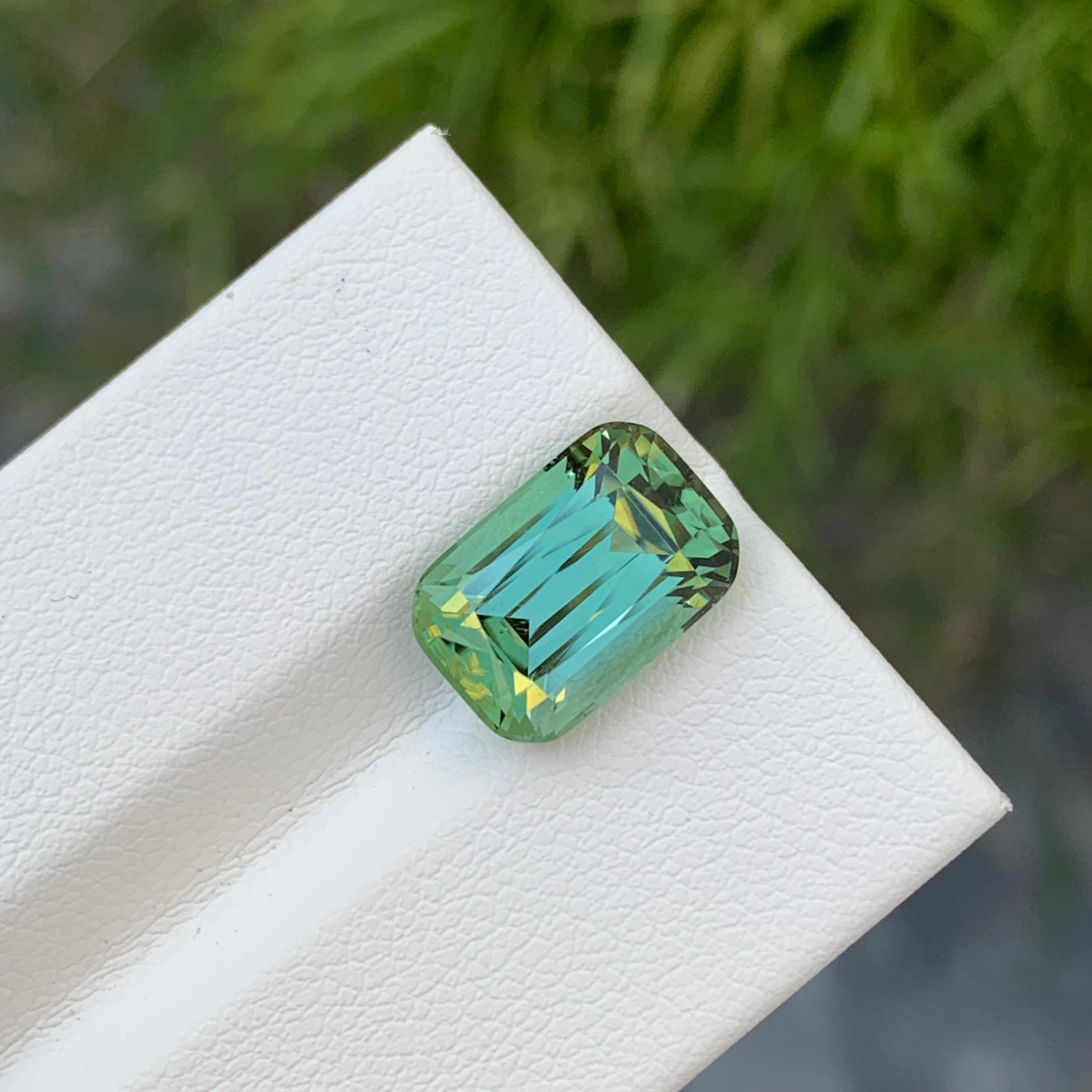 Top AAA 5,30 carati di tormalina verde menta brillante sciolta naturale a forma di cuscino in vendita 5