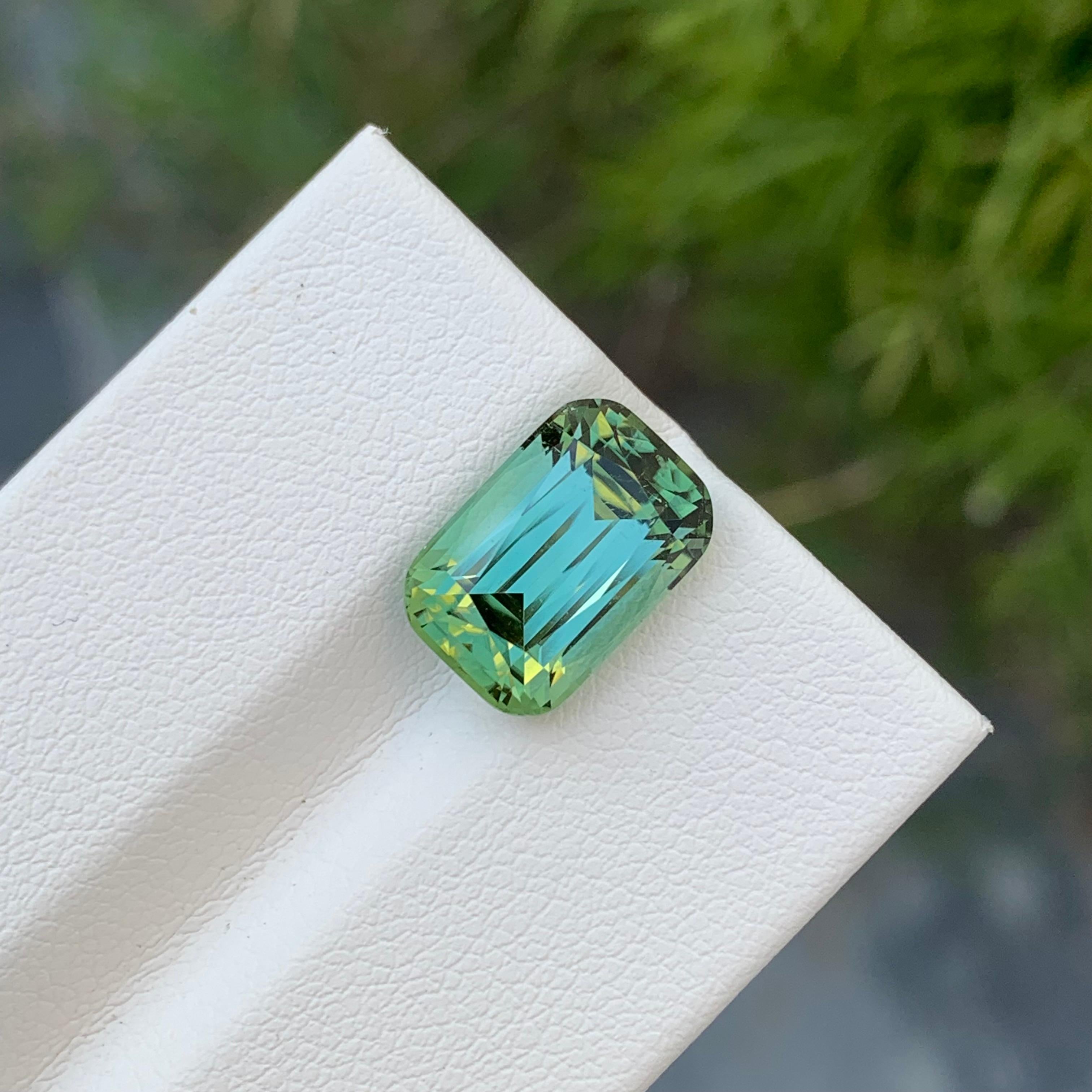 da uomo o donna Top AAA 5,30 carati di tormalina verde menta brillante sciolta naturale a forma di cuscino in vendita