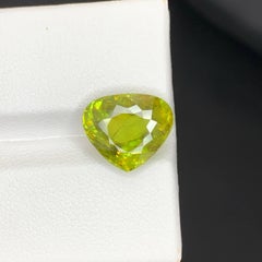 5.30 Carat Natural Loose Green Sphene Stone Heart Cut Madagascar's Gemstone