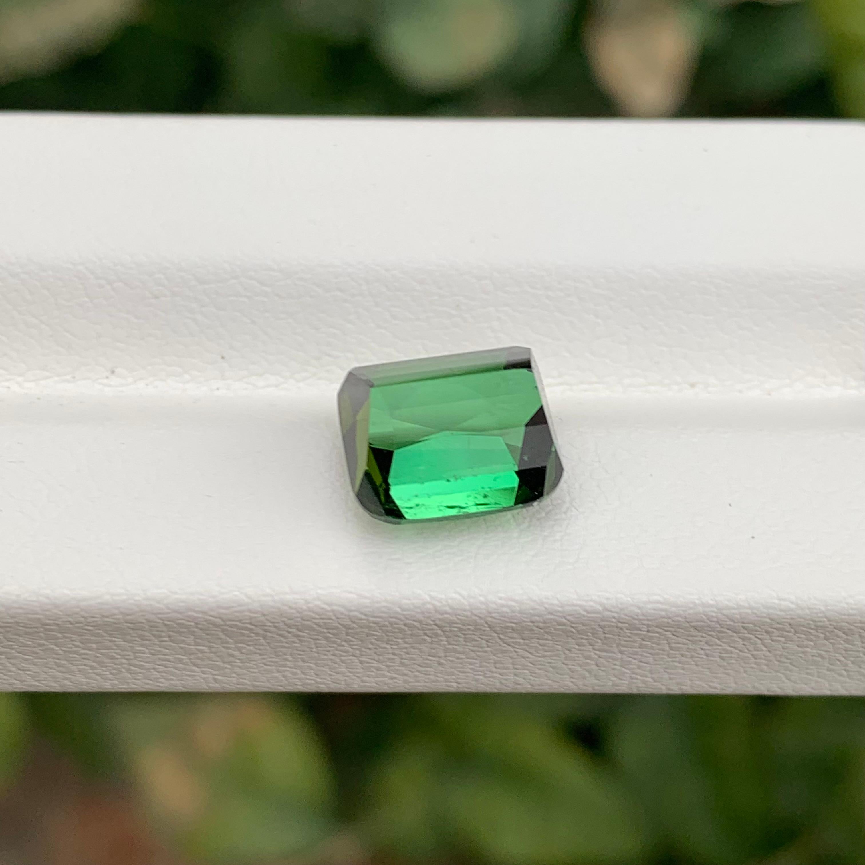 5.30 Carat Natural Loose Green Tourmaline Cushion Shape Gemstone (Tourmaline verte en forme de coussin) en vente 3