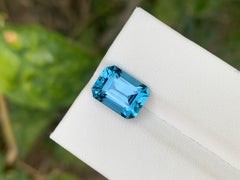 5.30 Carat Natural Loose London Blue Topaz Emerald Shape Gemstone