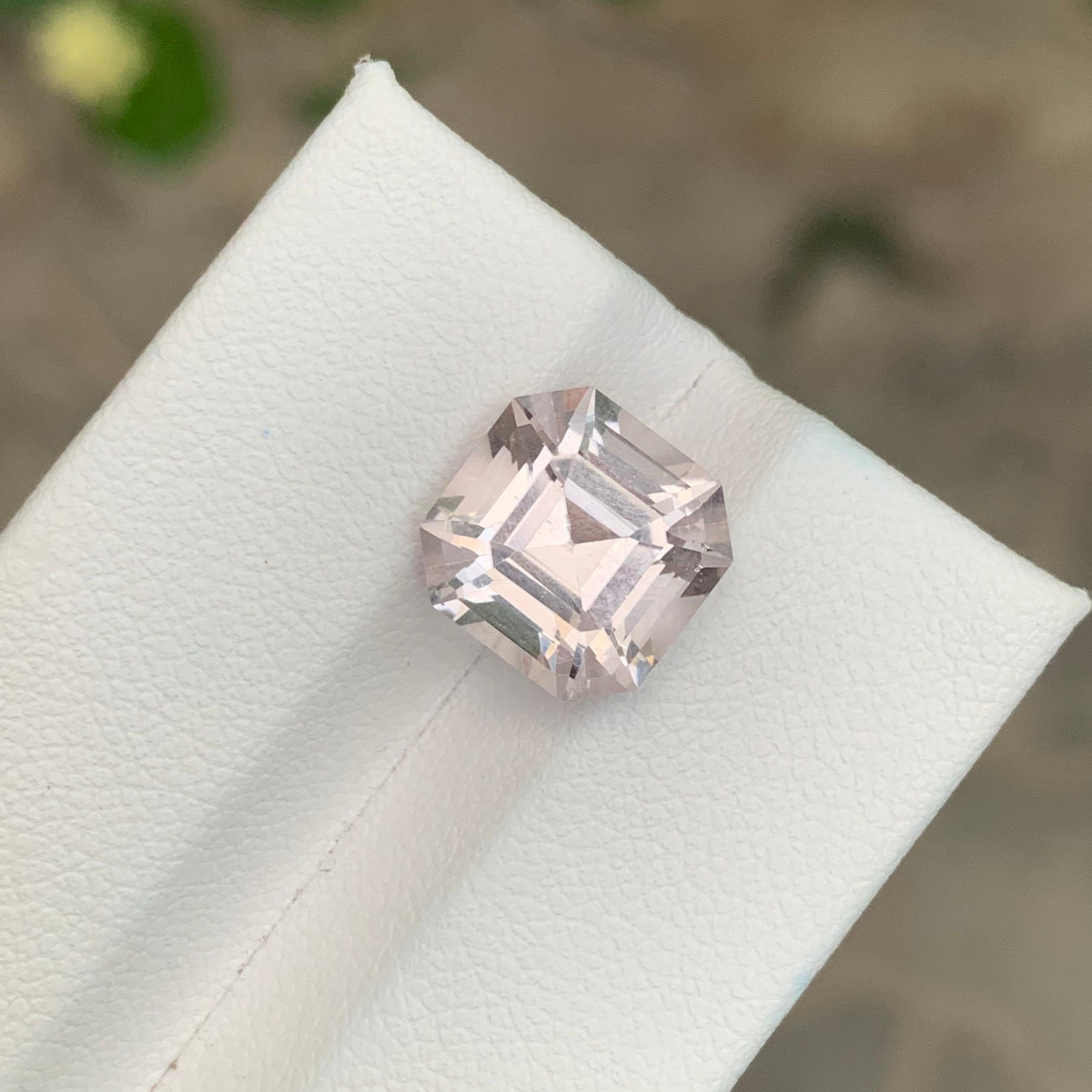 Arts and Crafts 5.30 Carat Natural Loose Morganite Square Shape Gemstone For Sale