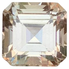 5.30 Carat Natural Loose Peach Topaz Stone Asscher Cut Pakistani Gemstone