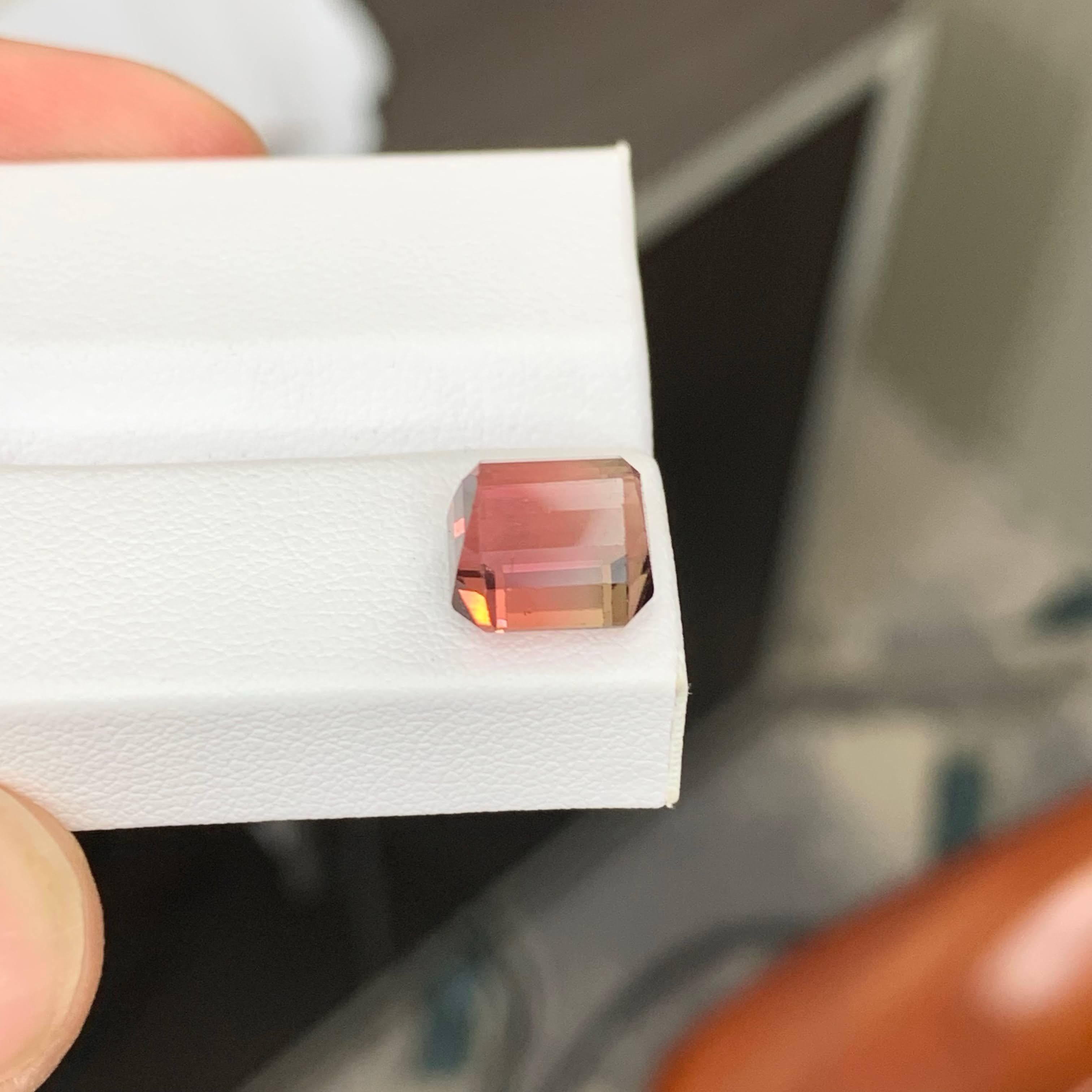 5,30 carati di tormalina rosa pesco naturale sfusa taglio smeraldo Gemma africana in vendita 4