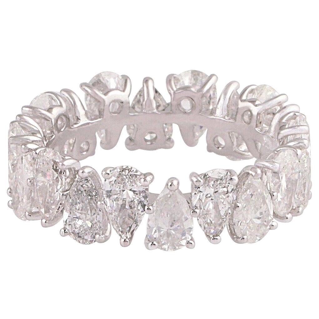 Meghna Jewels 5.30 Carat Pear Diamond 14 Karat Gold Eternity Ring