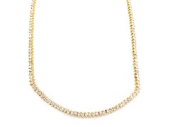 5.30 Carat TW Diamond Tennis Necklace 18 Karat Gold