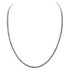 5.30 Carats Diamond Tennis Necklace in 14K White Gold 17"