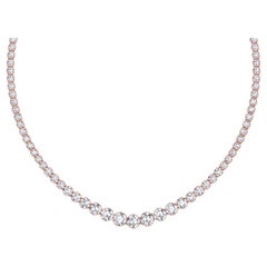 5.30ct Graduated Diamond Tennis Necklace in 14k Rose Gold by Gem Jewelers Co. 